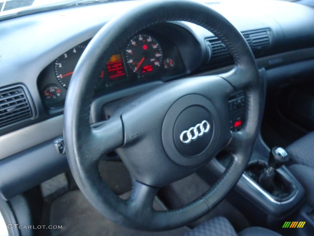1999 Audi A4 1.8T quattro Sedan Onyx Steering Wheel Photo #59646464