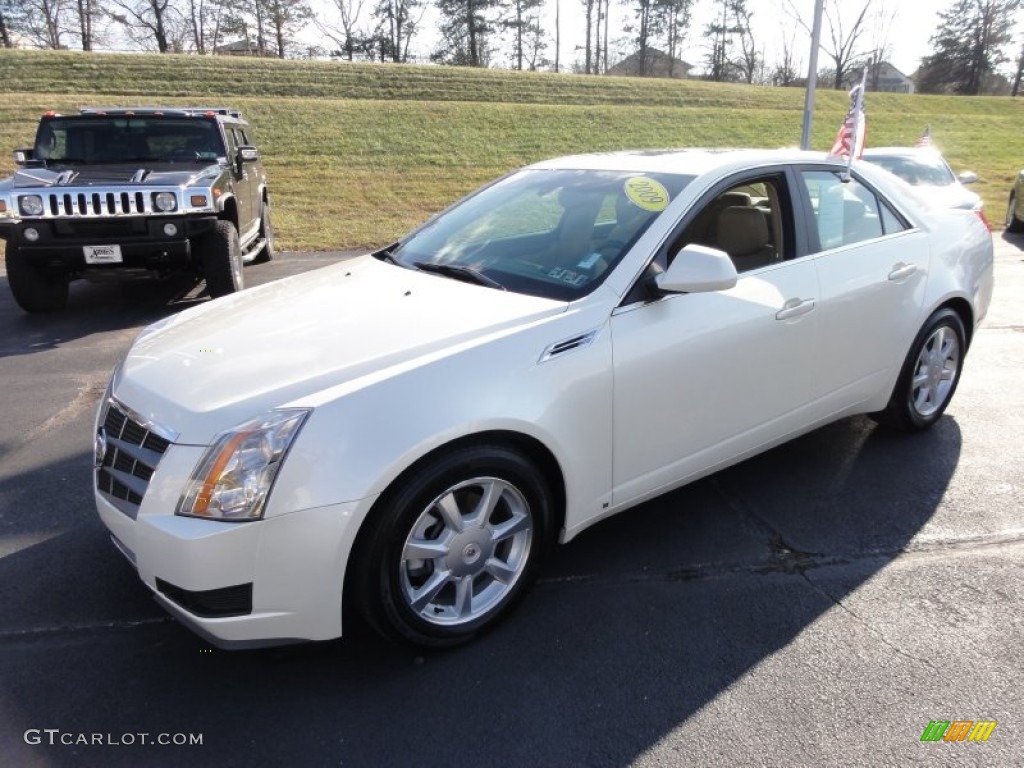 2009 CTS 4 AWD Sedan - White Diamond Tri-Coat / Cashmere/Cocoa photo #2