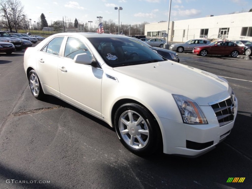 2009 CTS 4 AWD Sedan - White Diamond Tri-Coat / Cashmere/Cocoa photo #4