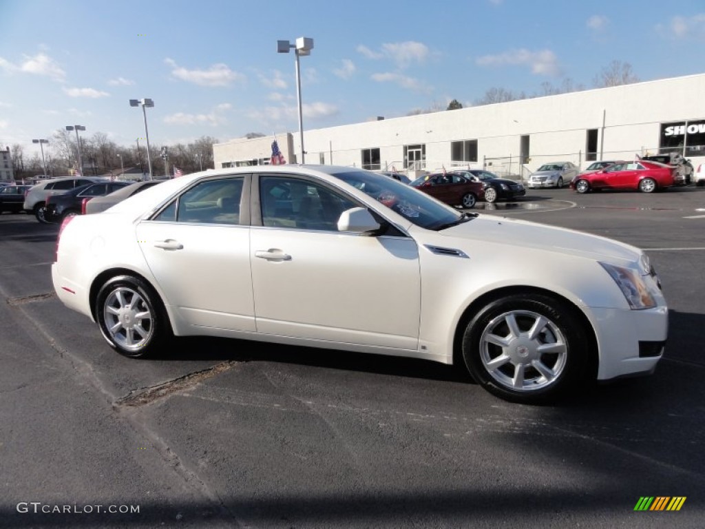 2009 CTS 4 AWD Sedan - White Diamond Tri-Coat / Cashmere/Cocoa photo #6