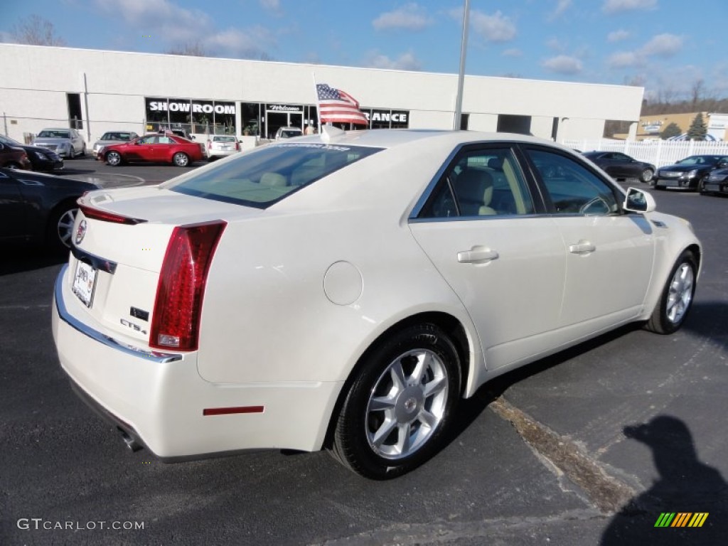 2009 CTS 4 AWD Sedan - White Diamond Tri-Coat / Cashmere/Cocoa photo #8