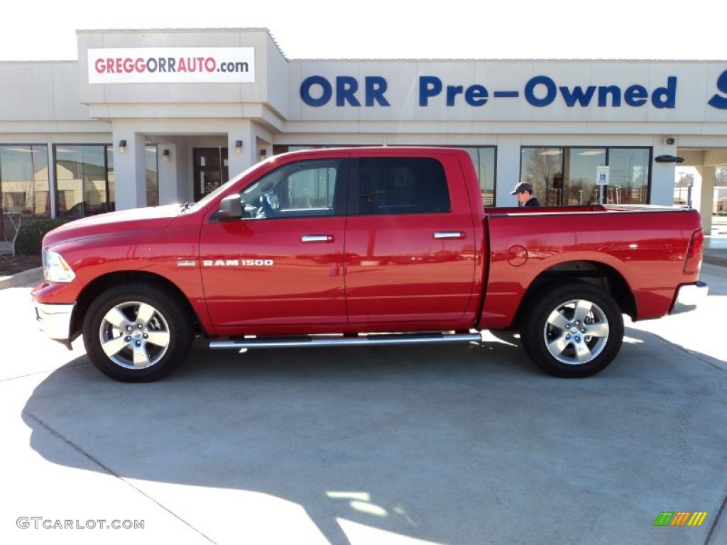 2012 Ram 1500 Big Horn Crew Cab 4x4 - Flame Red / Dark Slate Gray/Medium Graystone photo #5