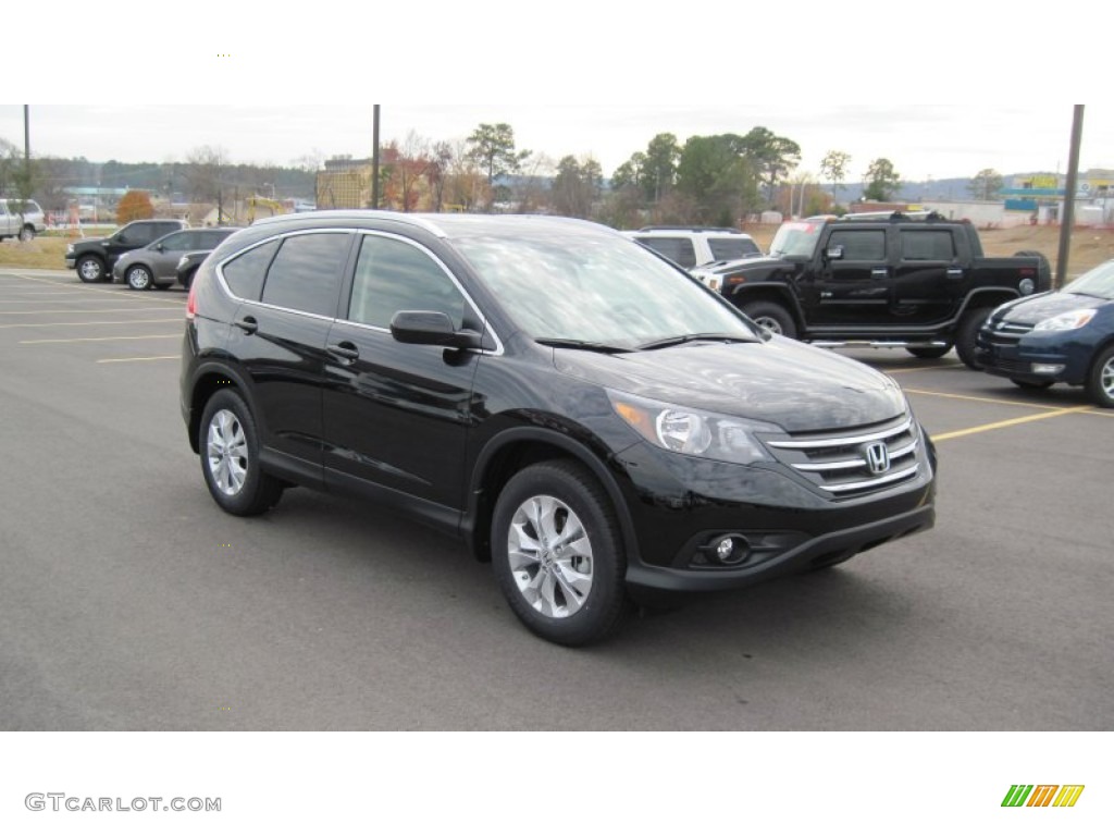 2012 CR-V EX-L - Crystal Black Pearl / Black photo #7