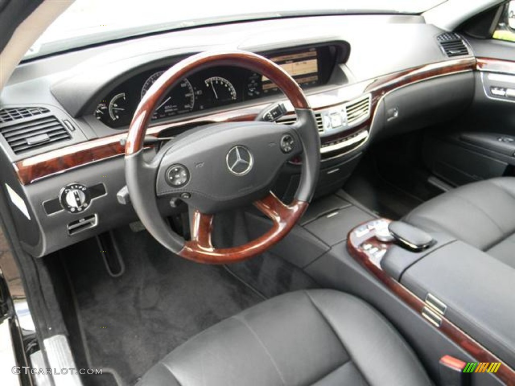 Black Interior 2009 Mercedes-Benz S 550 Sedan Photo #59656061