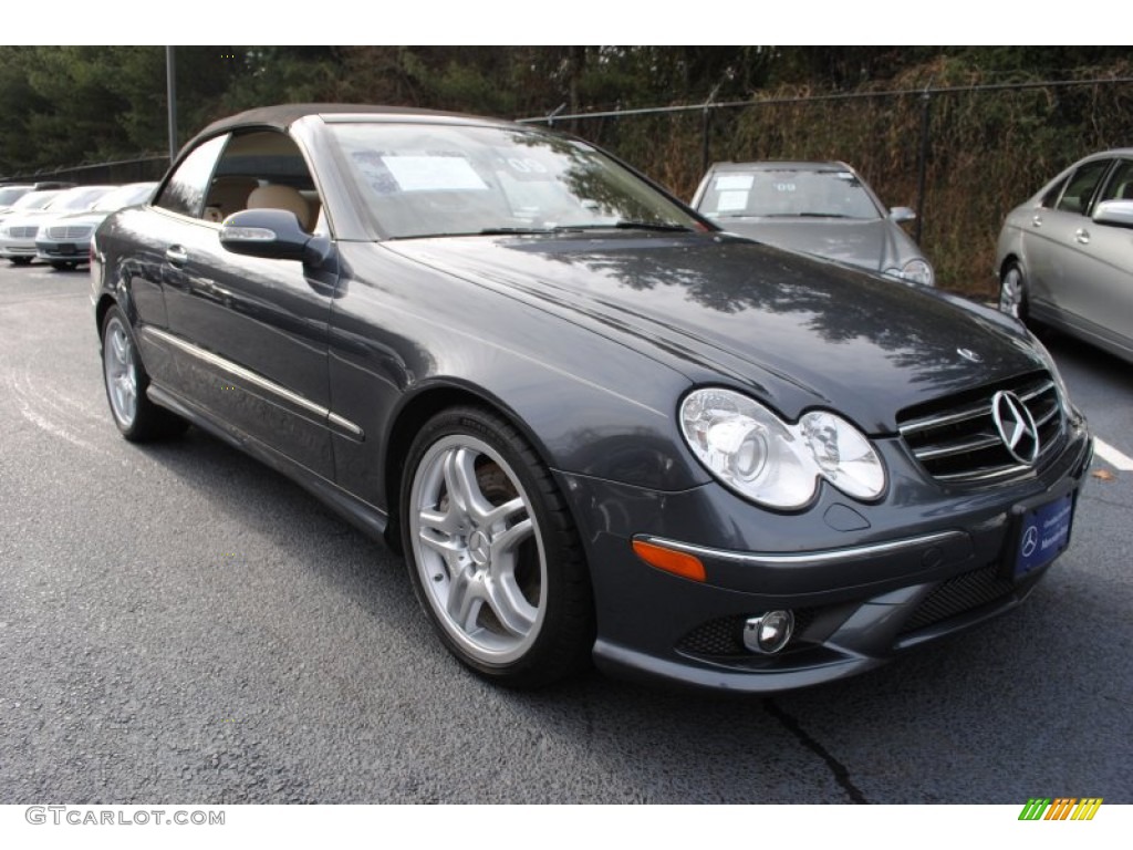 2009 CLK 550 Cabriolet - Steel Grey Metallic / Stone photo #7