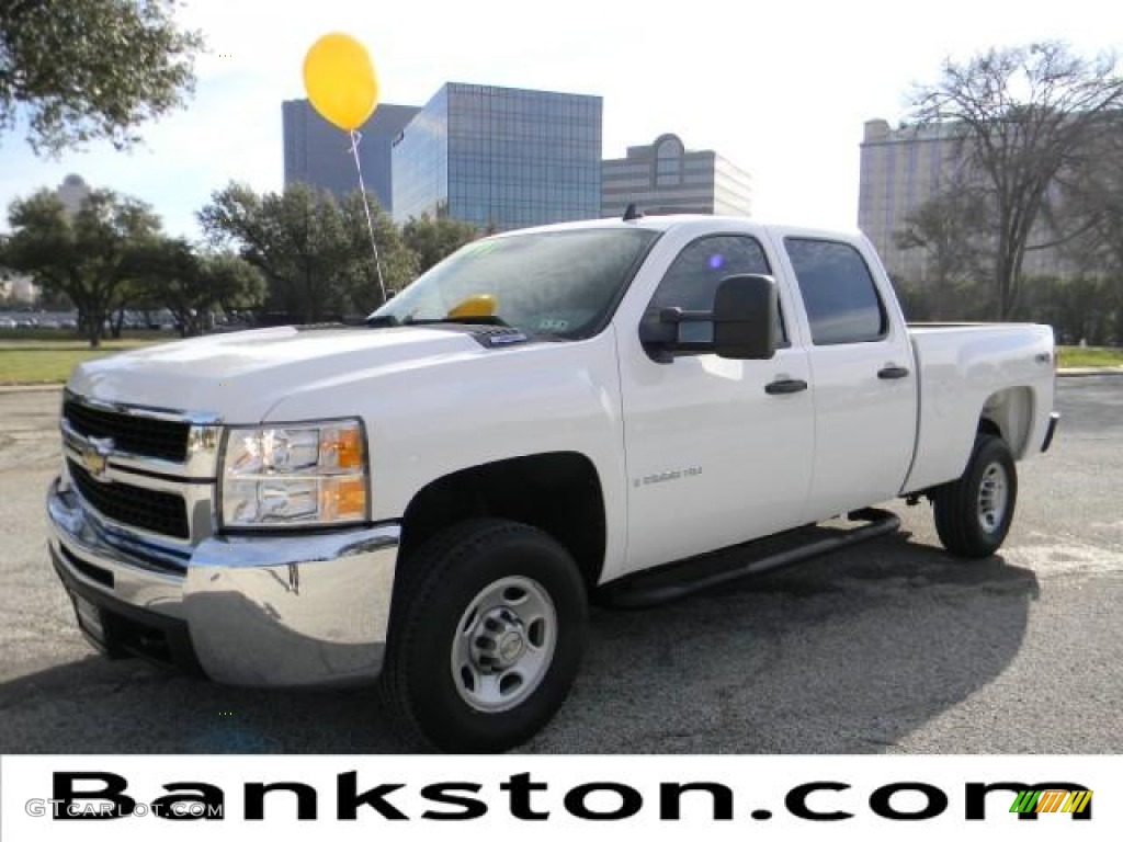 2008 Silverado 2500HD LS Crew Cab 4x4 - Summit White / Dark Titanium photo #1