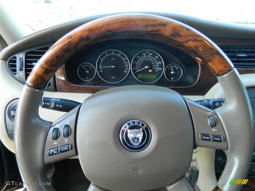 2008 Jaguar X-Type 3.0 Sedan Stone Steering Wheel Photo #59665731