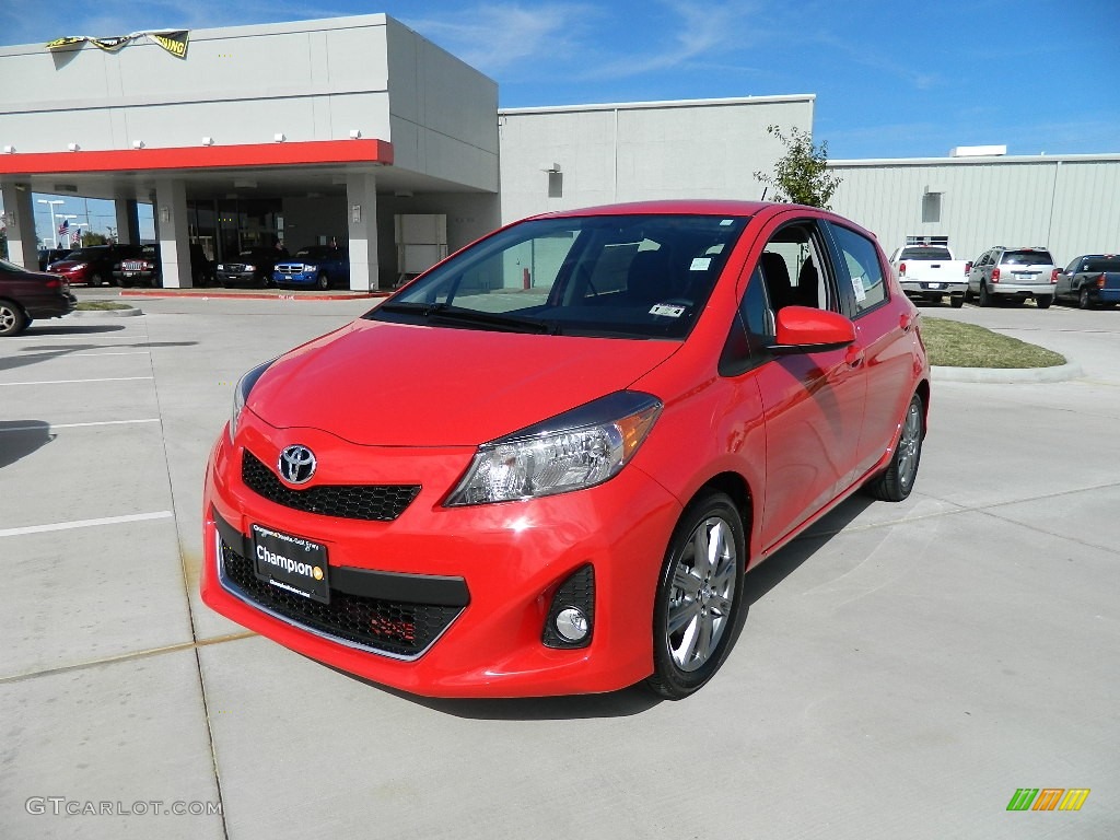 2012 Yaris SE 5 Door - Absolutely Red / Dark Gray photo #1