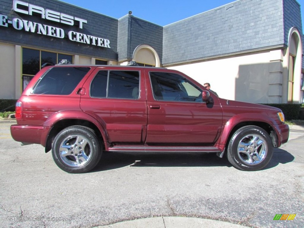 2001 QX4  - Burgundy Metallic / Stone Beige photo #4