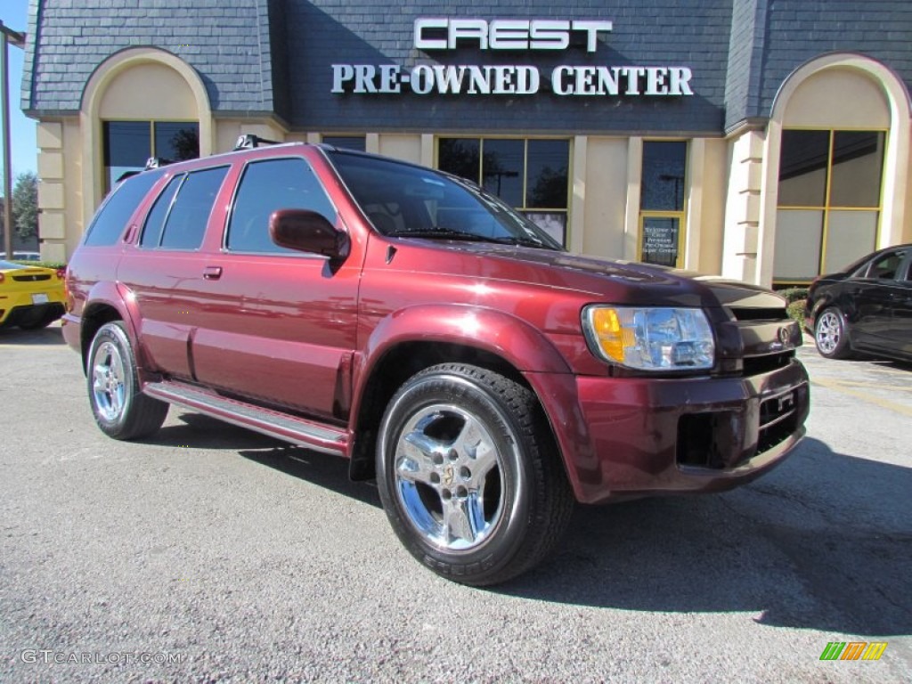 2001 QX4  - Burgundy Metallic / Stone Beige photo #5