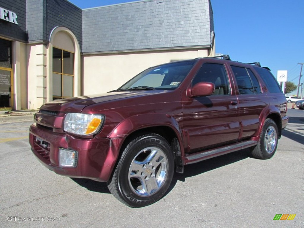 2001 QX4  - Burgundy Metallic / Stone Beige photo #7