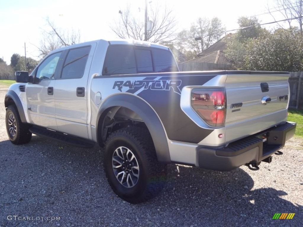 2012 F150 SVT Raptor SuperCrew 4x4 - Ingot Silver Metallic / Raptor Black Leather/Cloth with Blue Accent photo #5