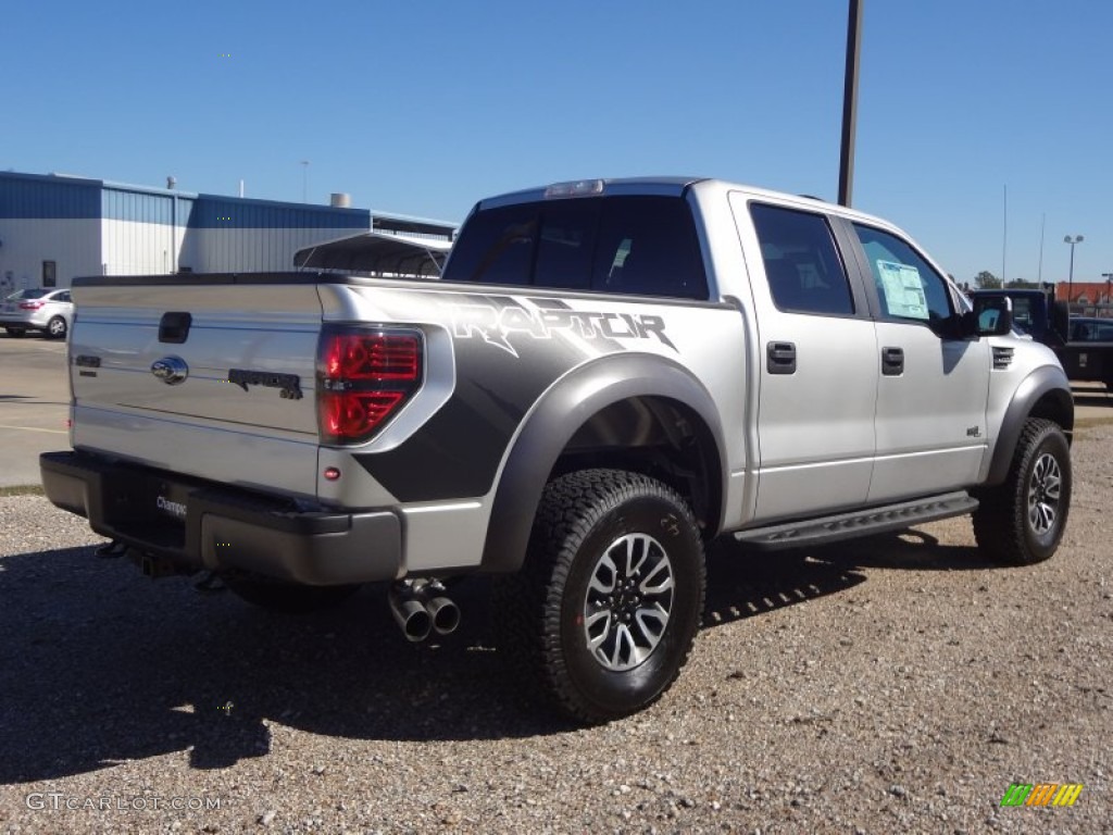 2012 F150 SVT Raptor SuperCrew 4x4 - Ingot Silver Metallic / Raptor Black Leather/Cloth with Blue Accent photo #7