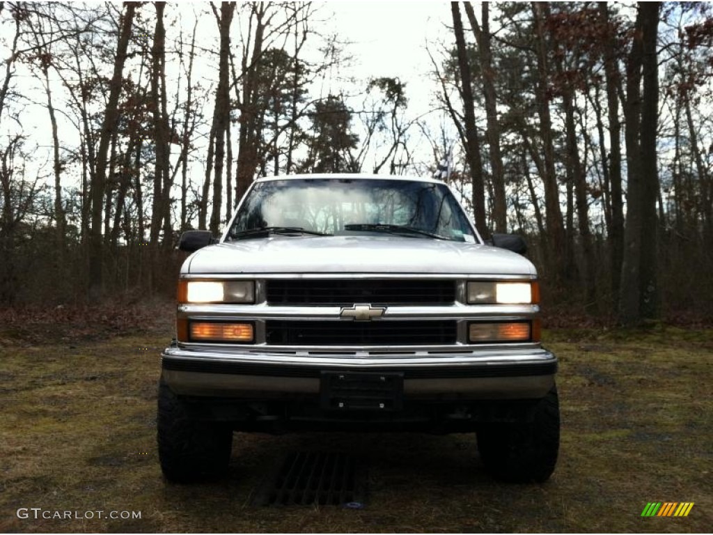1995 C/K K1500 Silverado Z71 Extended Cab 4x4 - White / Blue photo #2