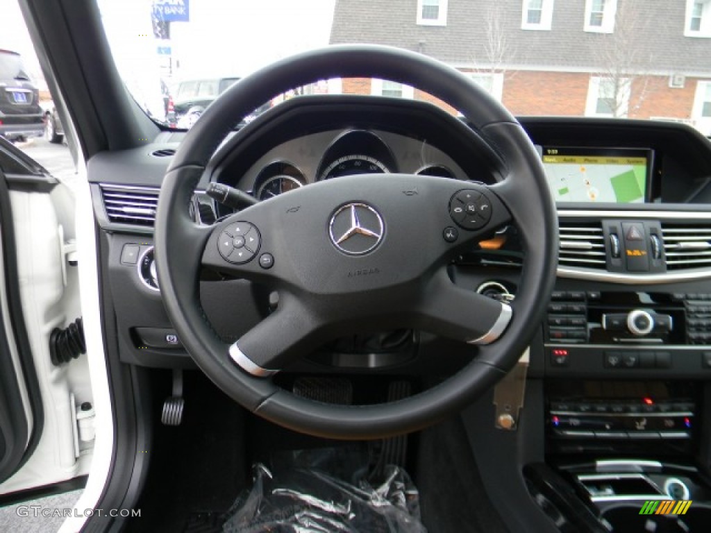 2011 Mercedes-Benz E 350 4Matic Sedan Natural Beige/Black Steering Wheel Photo #59672209