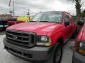 2002 Red Clearcoat Ford F250 Super Duty XL SuperCab 4x4  photo #3