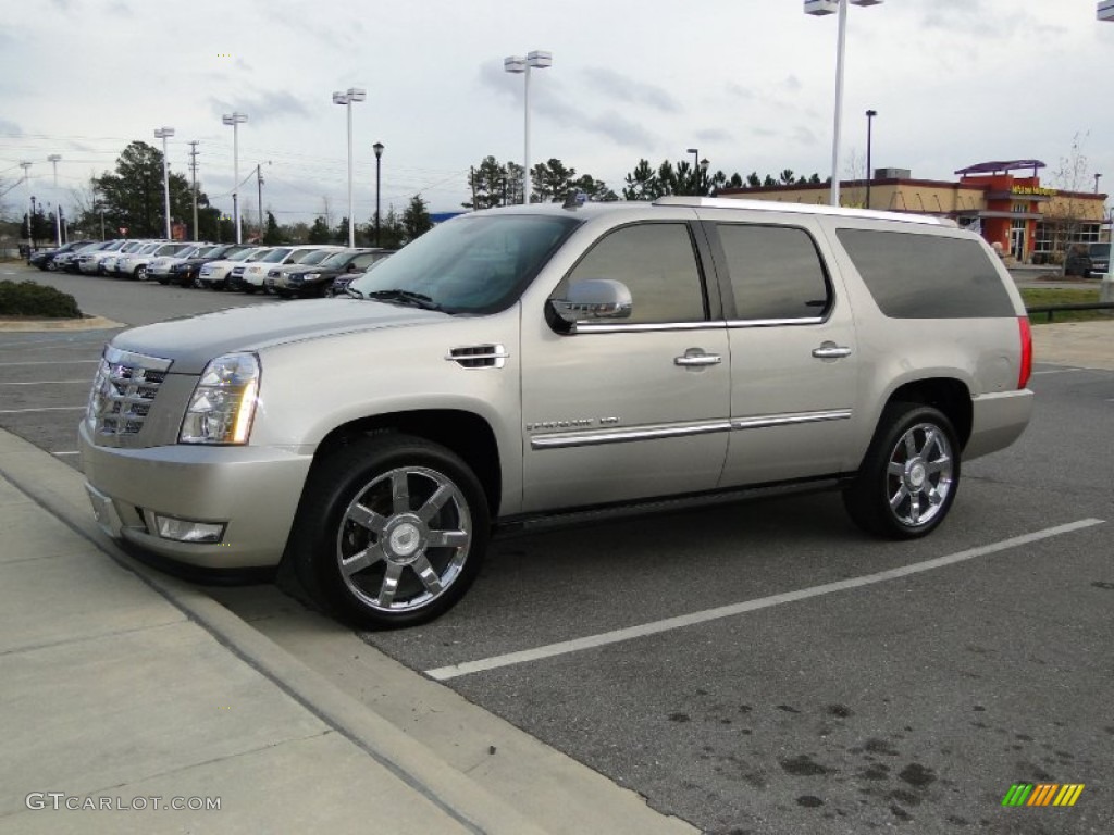 2008 Escalade ESV AWD - Quicksilver / Cocoa/Light Cashmere photo #1