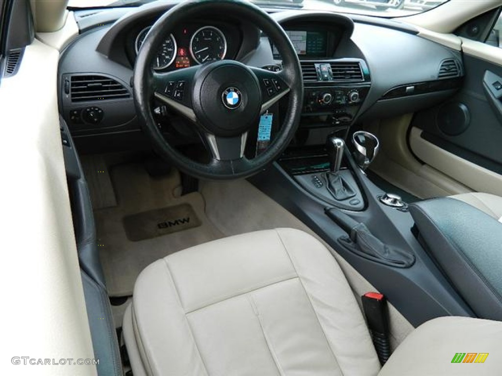 2005 BMW 6 Series 645i Coupe Cream Beige Dashboard Photo #59677939
