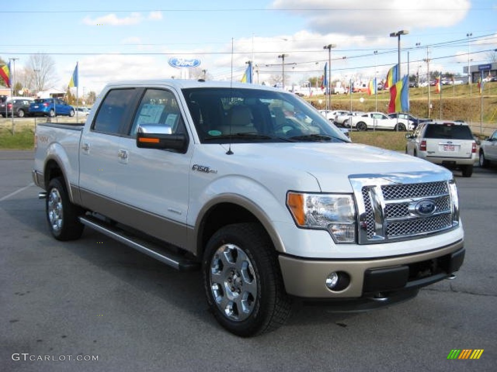 2011 F150 Lariat SuperCrew 4x4 - Oxford White / Pale Adobe photo #4