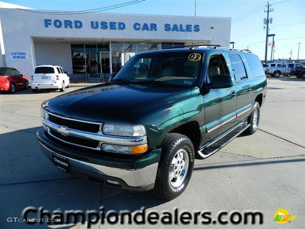 2003 Suburban 1500 LT - Dark Green Metallic / Tan/Neutral photo #1