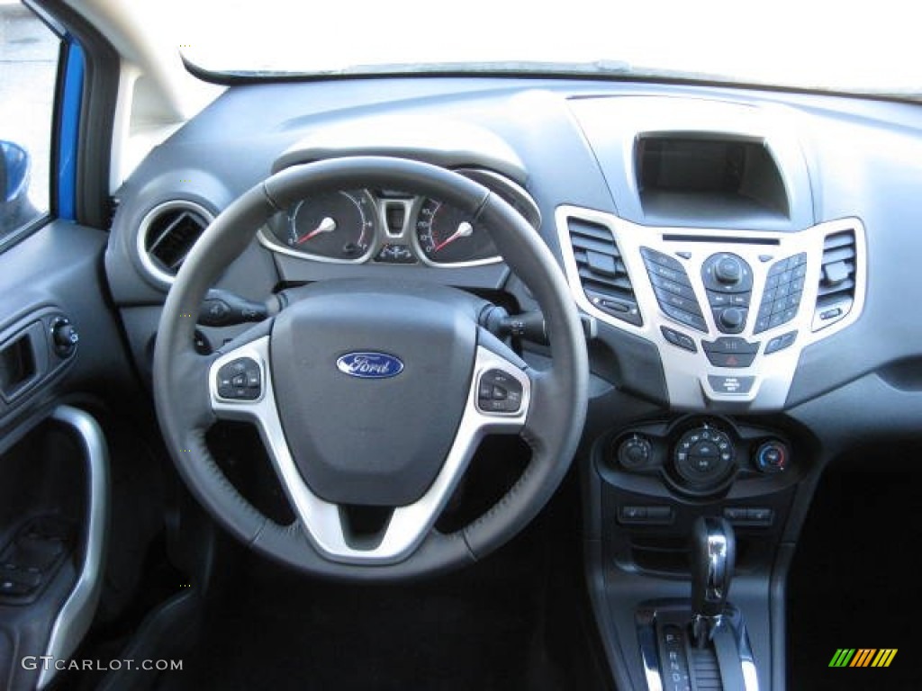 2012 Ford Fiesta SEL Sedan Charcoal Black Dashboard Photo #59679550