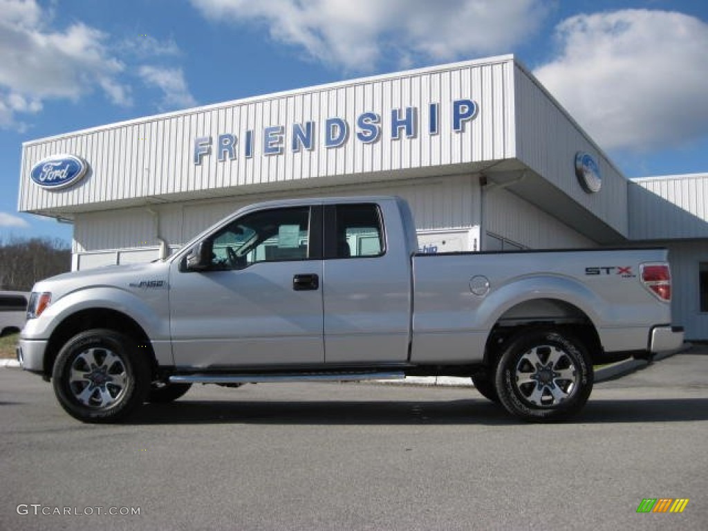 2012 F150 STX SuperCab 4x4 - Ingot Silver Metallic / Steel Gray photo #1