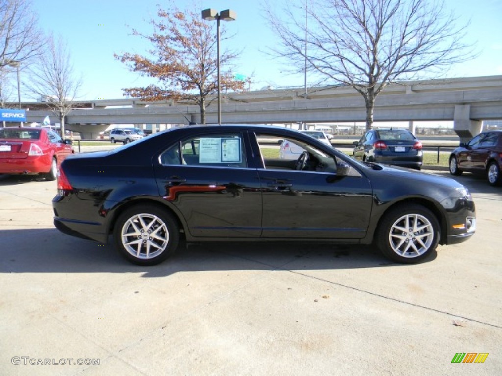 2011 Fusion SEL V6 - Tuxedo Black Metallic / Medium Light Stone photo #3