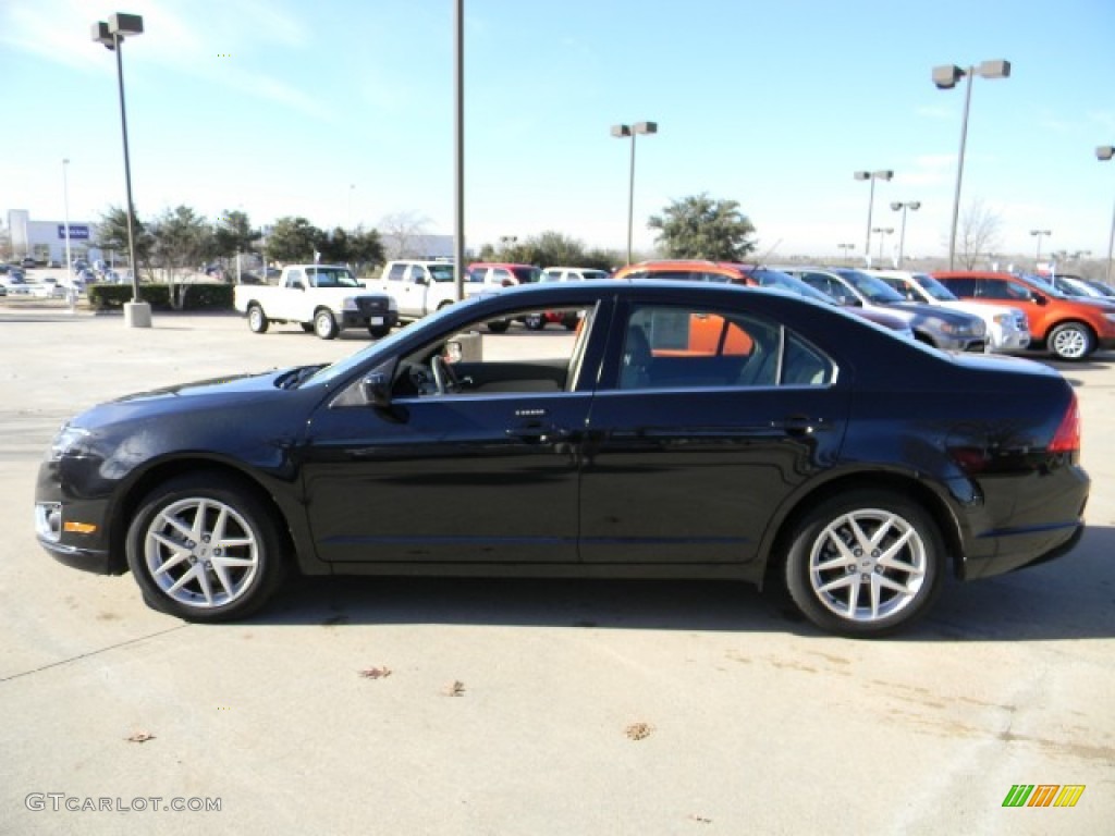 2011 Fusion SEL V6 - Tuxedo Black Metallic / Medium Light Stone photo #5