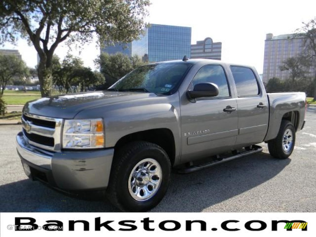 2008 Silverado 1500 LS Crew Cab - Graystone Metallic / Dark Titanium photo #1