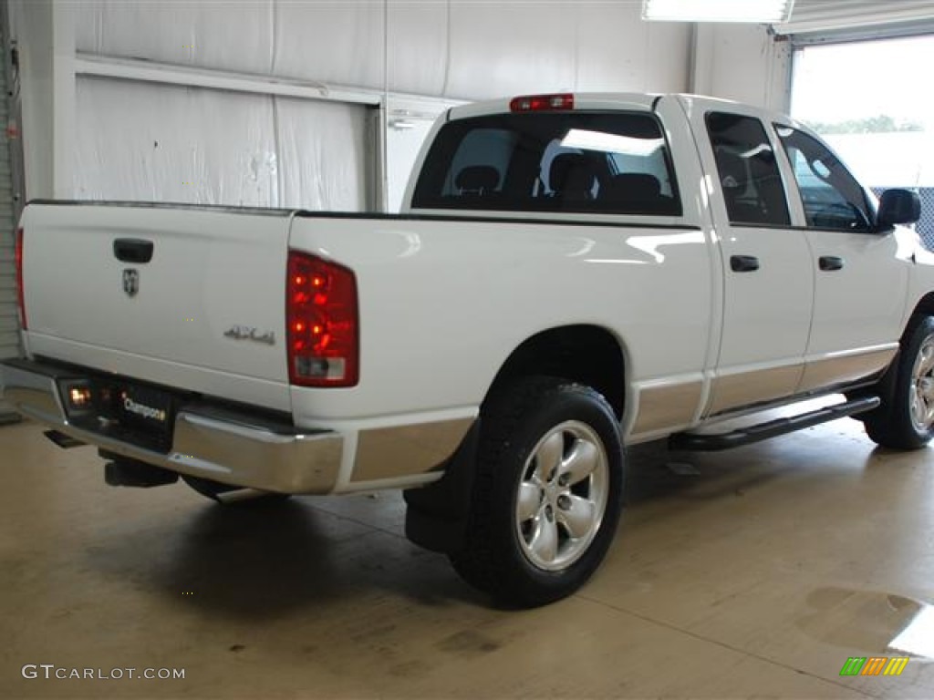 2005 Ram 1500 SLT Quad Cab 4x4 - Bright White / Dark Slate Gray photo #4