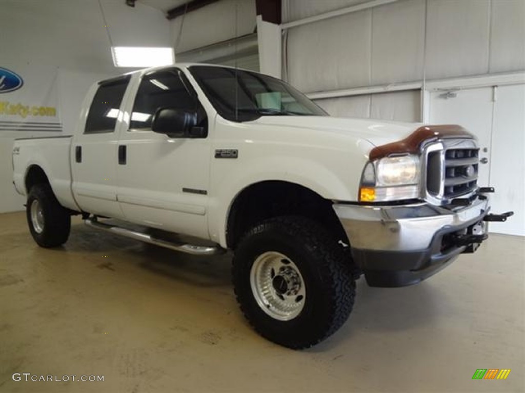 2002 F250 Super Duty XLT SuperCab 4x4 - Oxford White / Medium Flint photo #3