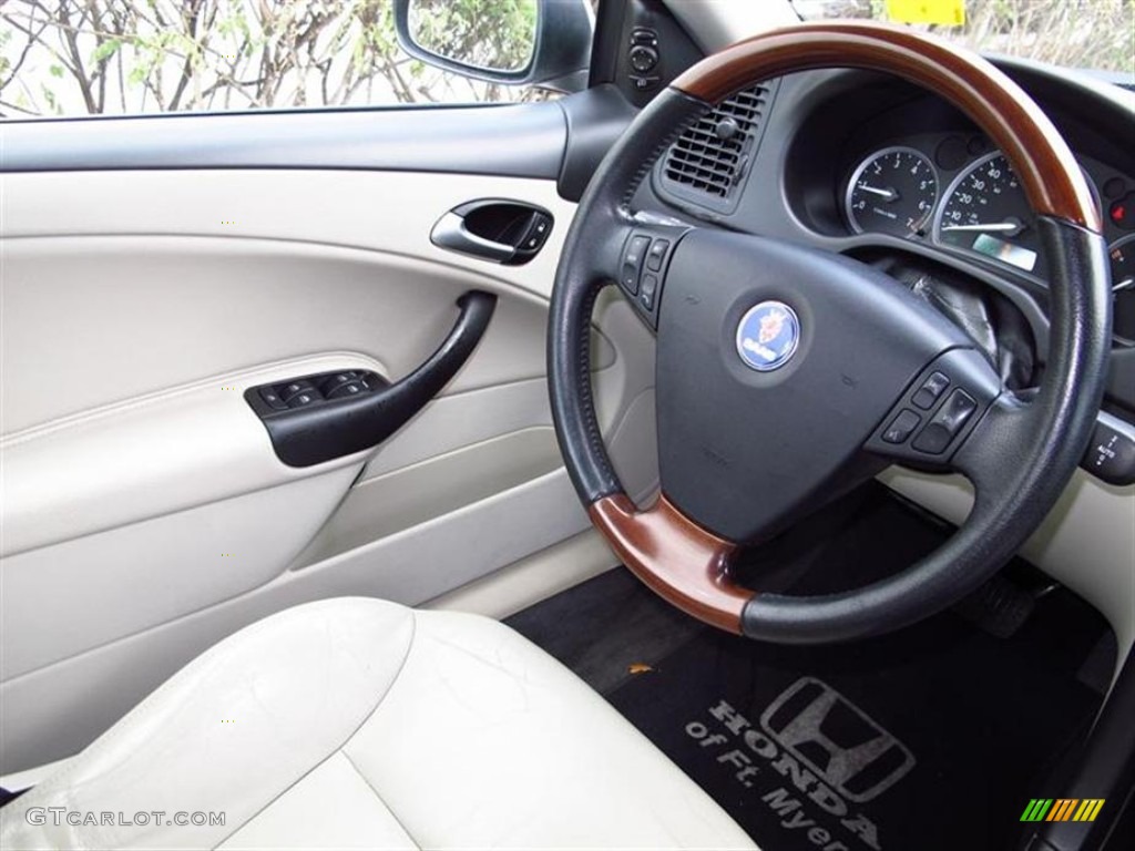 2004 Saab 9-3 Arc Convertible Parchment Steering Wheel Photo #59686922