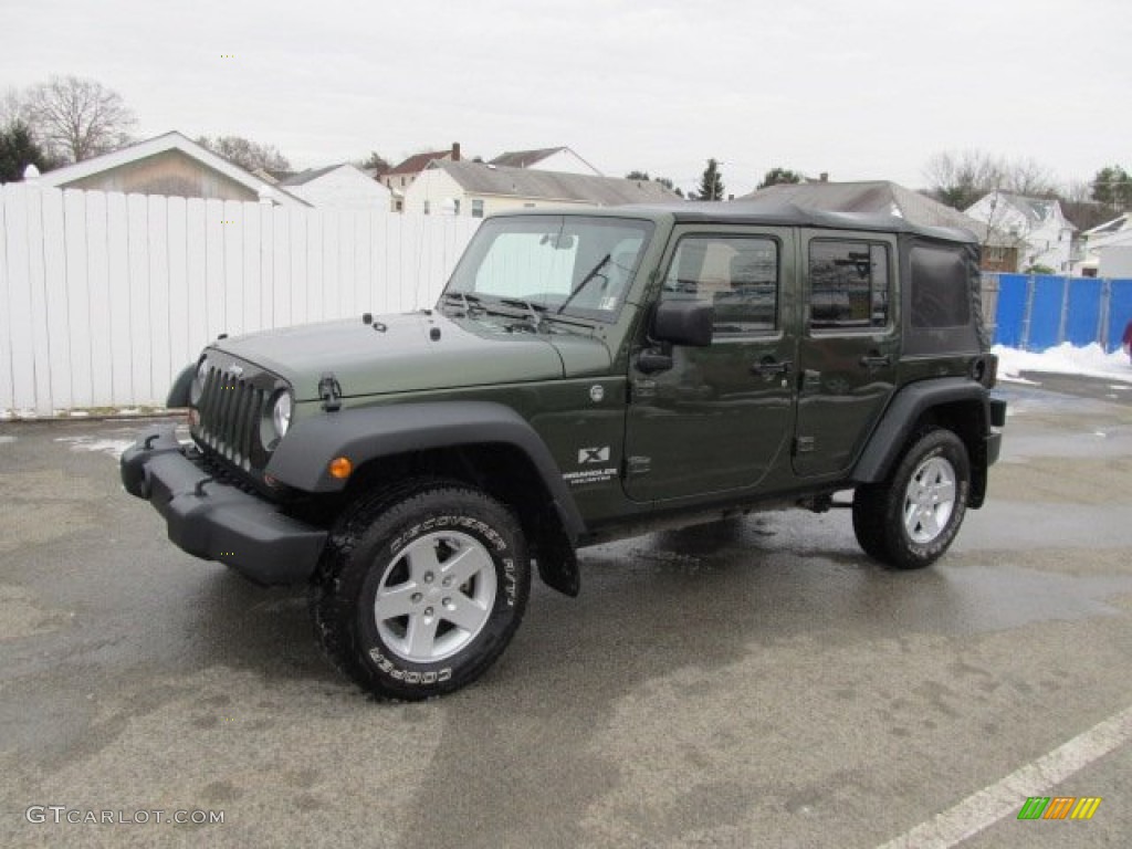 2009 Wrangler Unlimited X 4x4 - Jeep Green Metallic / Dark Slate Gray/Medium Slate Gray photo #1