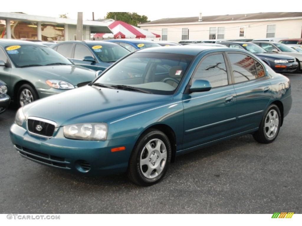 2003 Elantra GLS Sedan - Ocean Blue / Beige photo #1