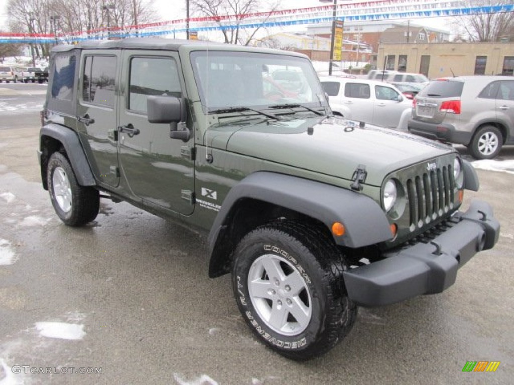 2009 Wrangler Unlimited X 4x4 - Jeep Green Metallic / Dark Slate Gray/Medium Slate Gray photo #4