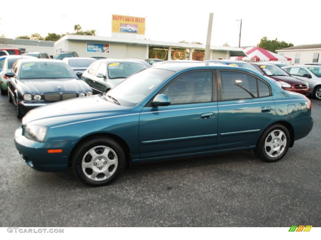 2003 Elantra GLS Sedan - Ocean Blue / Beige photo #4