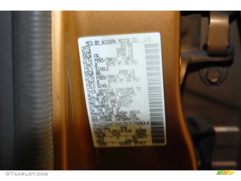 2000 Gold Metallic Nissan Xterra SE V6 59689119 Photo 13 GTCarLot
