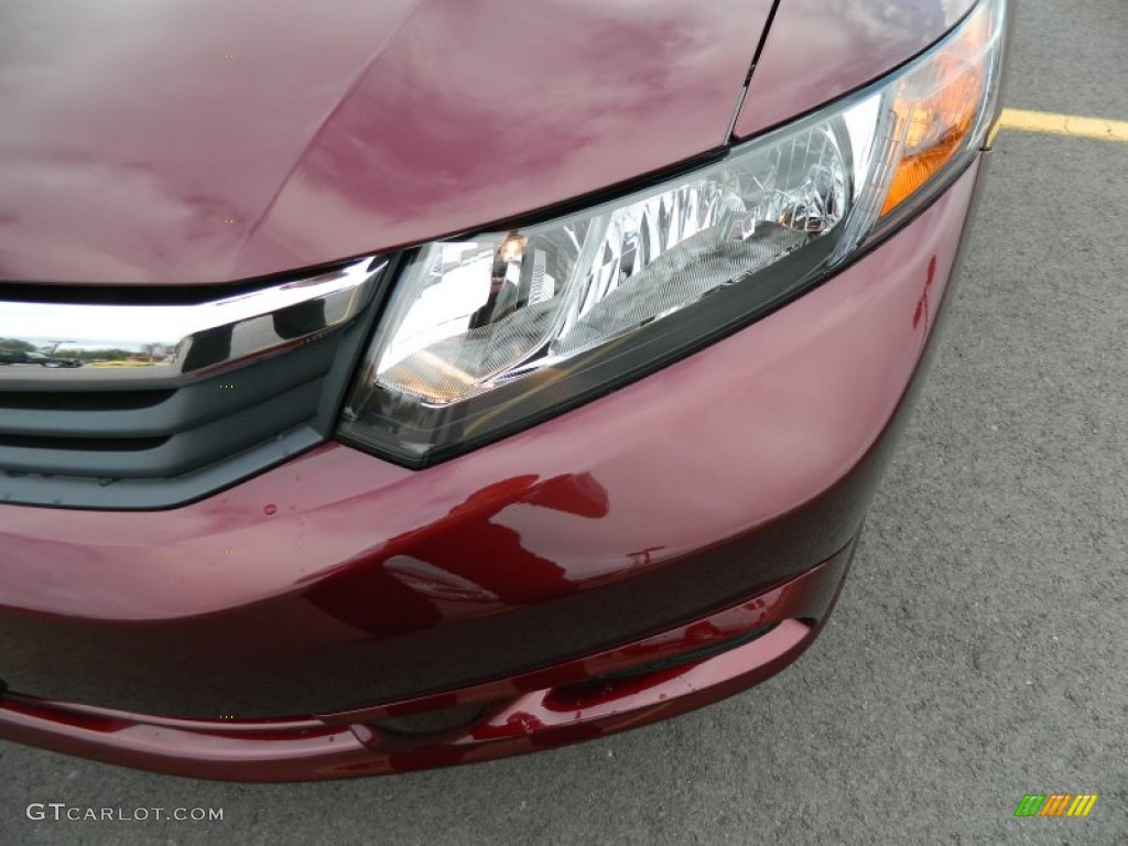 2012 Civic EX Sedan - Crimson Pearl / Beige photo #9