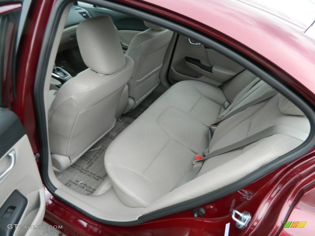 2012 Civic EX Sedan - Crimson Pearl / Beige photo #14