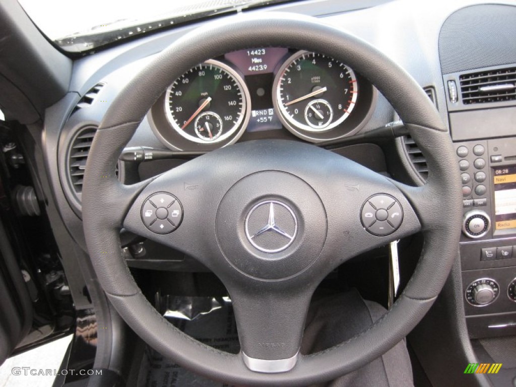 2009 Mercedes-Benz SLK 300 Roadster Black/Red Steering Wheel Photo #59694805