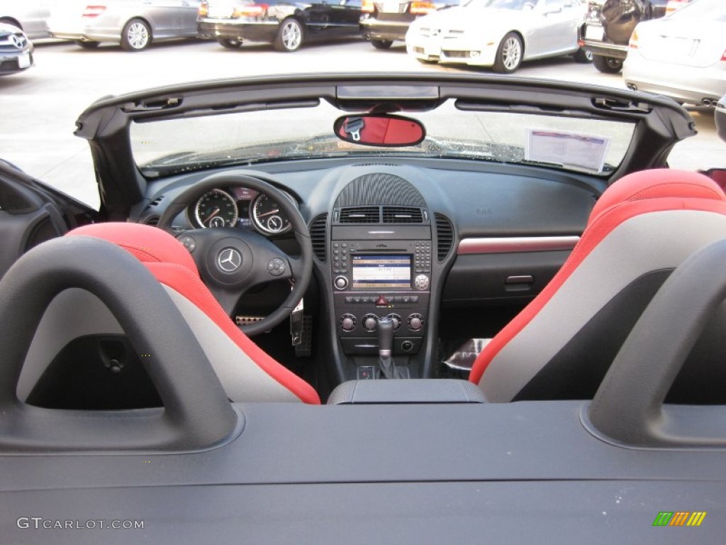 Black/Red Interior 2009 Mercedes-Benz SLK 300 Roadster Photo #59694833