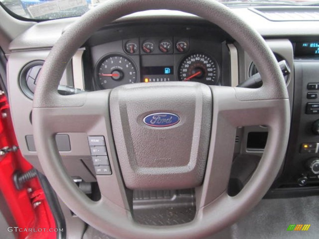 2010 Ford F150 STX SuperCab 4x4 Medium Stone Steering Wheel Photo #59697521