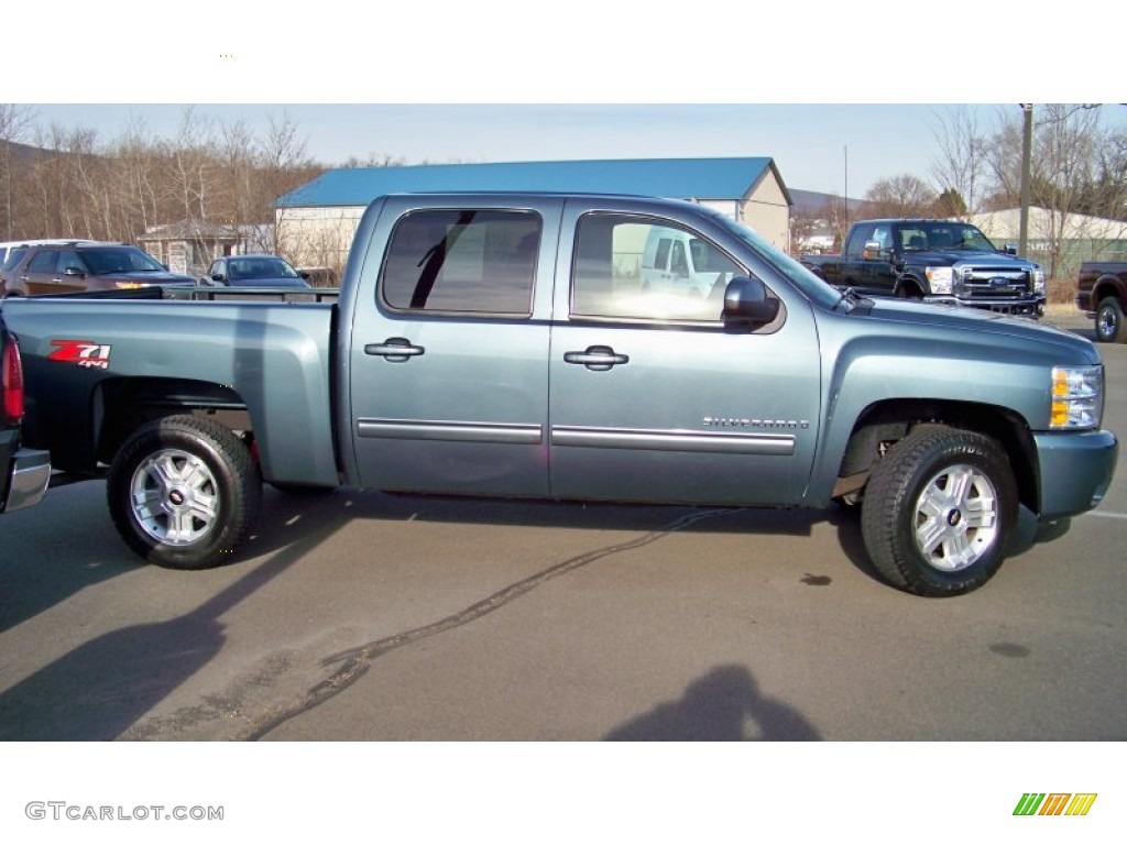 2009 Silverado 1500 LT Crew Cab 4x4 - Blue Granite Metallic / Ebony photo #4