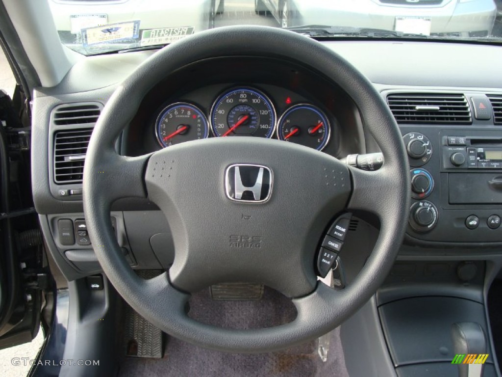 2005 Honda Civic EX Sedan Gray Steering Wheel Photo #59701249