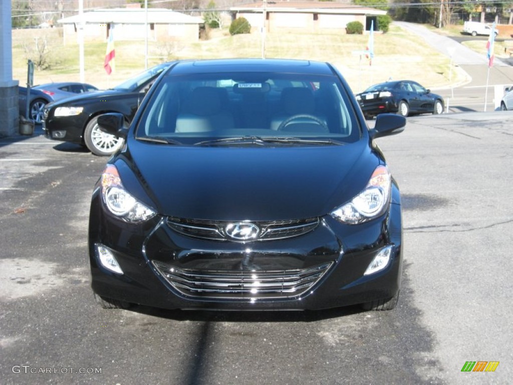 2012 Elantra Limited - Black Noir Pearl / Gray photo #3