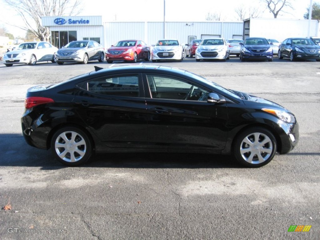 2012 Elantra Limited - Black Noir Pearl / Gray photo #5