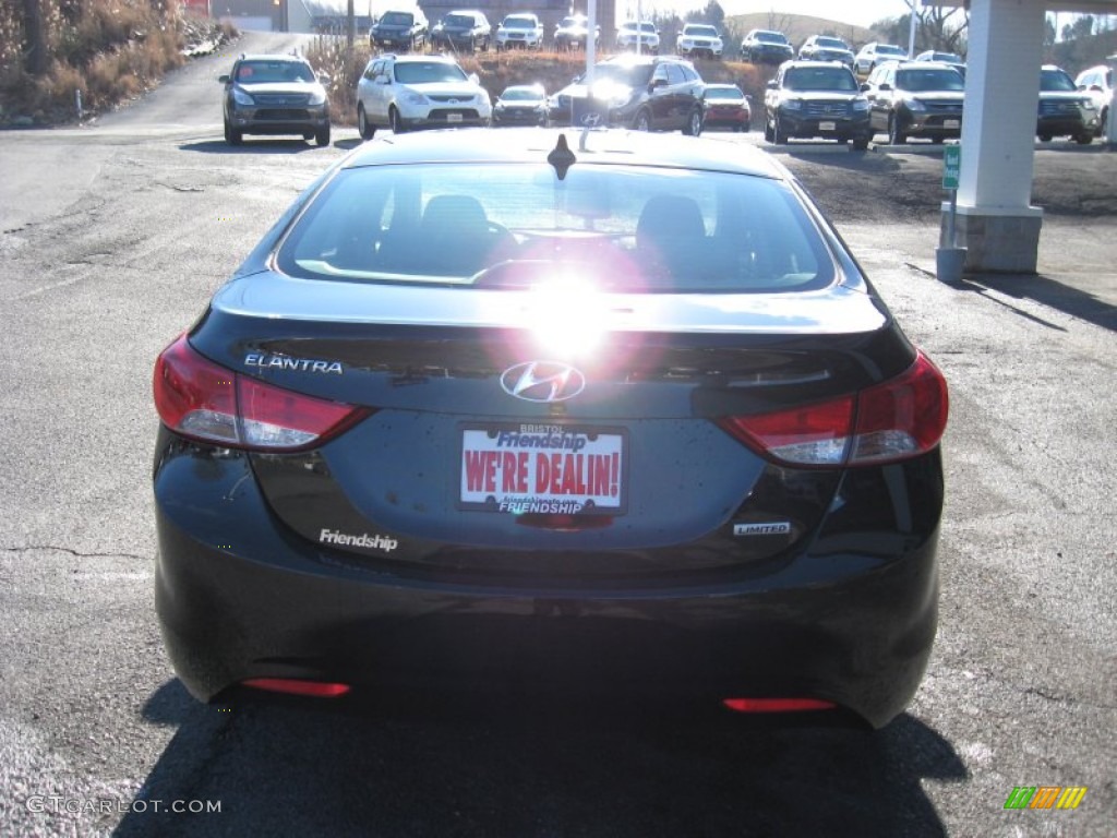 2012 Elantra Limited - Black Noir Pearl / Gray photo #7