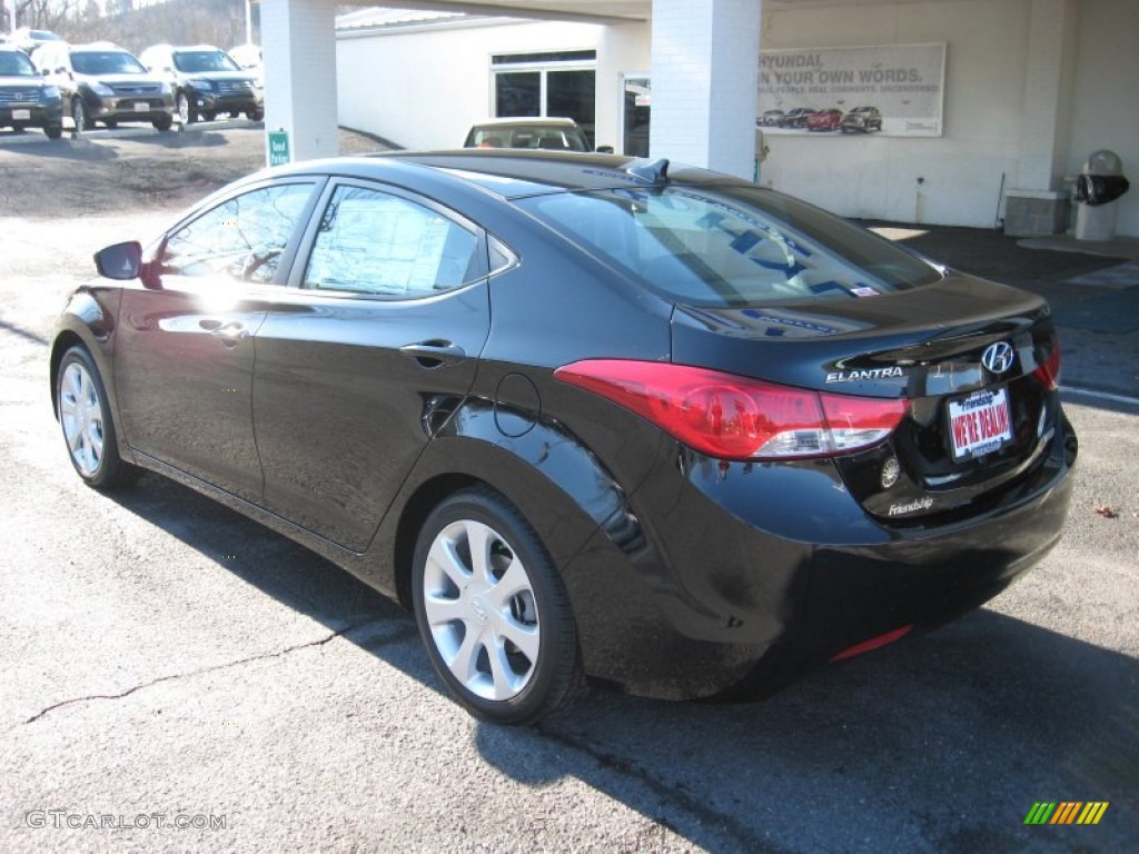 2012 Elantra Limited - Black Noir Pearl / Gray photo #8