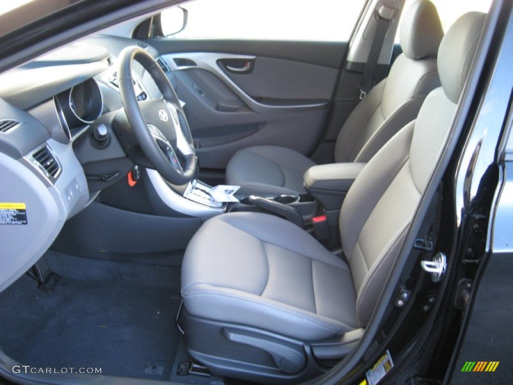 2012 Elantra Limited - Black Noir Pearl / Gray photo #13