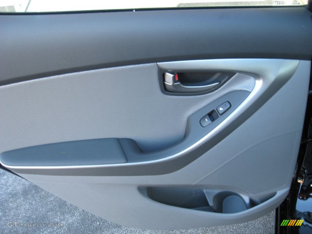 2012 Elantra Limited - Black Noir Pearl / Gray photo #18